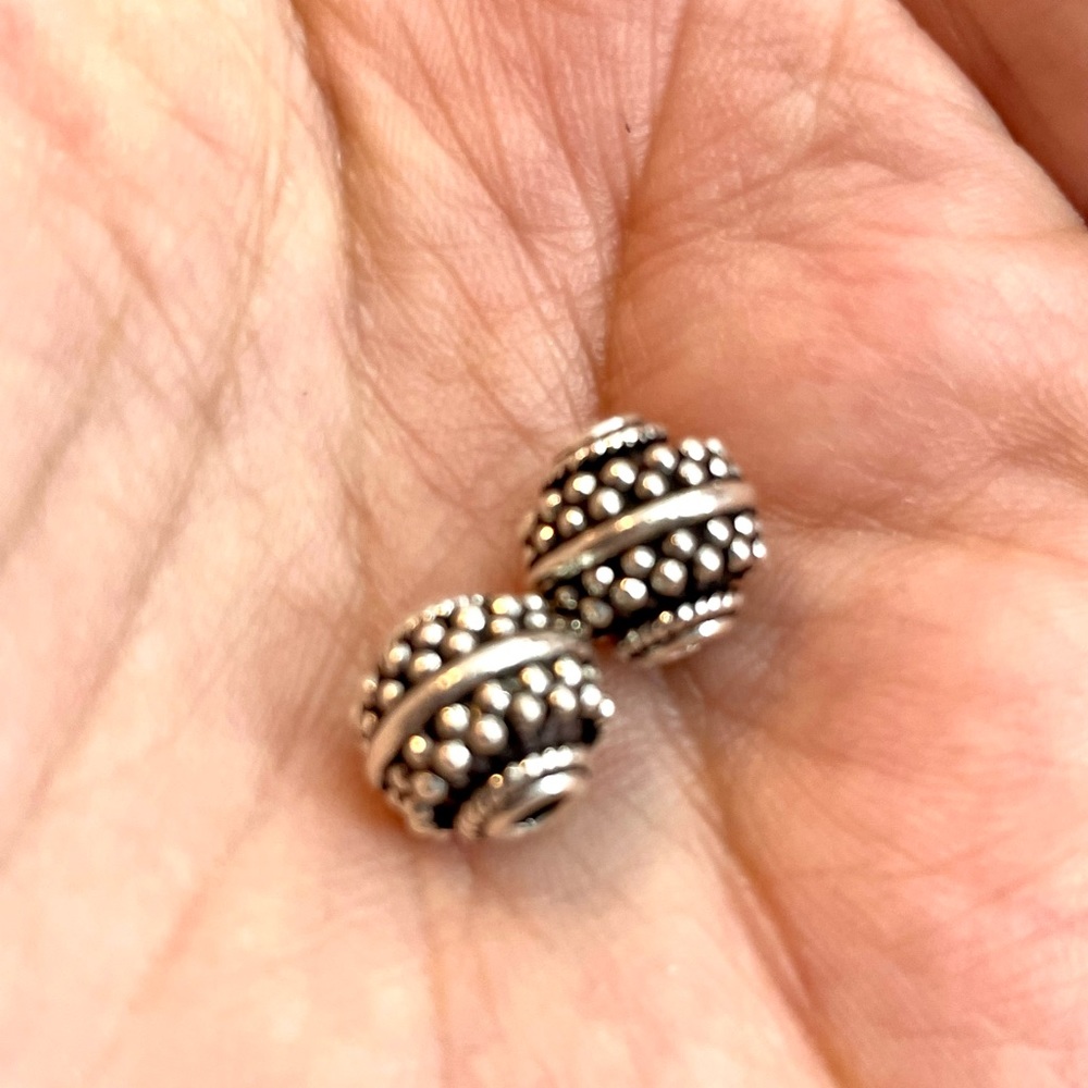 Pair of 10mm Sterling Silver Bali Beads!!!